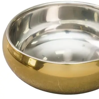 5" Gold And Silver Stainless Steel Double Wall Round Candy or Nut Bowl