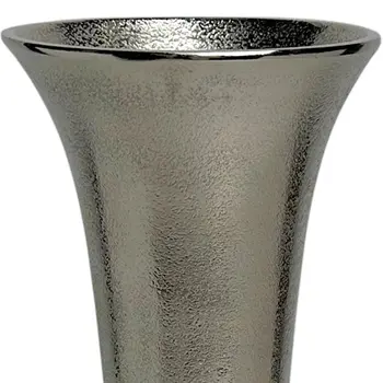 16" Silver Trumpet Aluminum Table Vase