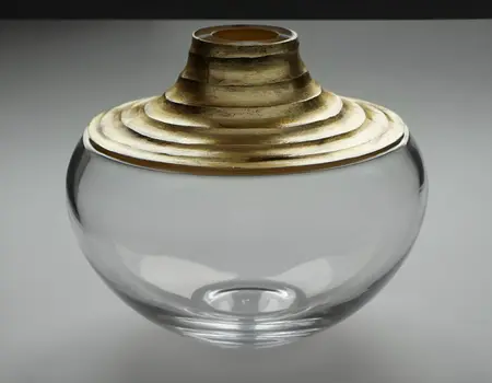10" Clear And Gold Lead Free Crystal Table Vase