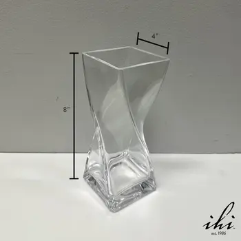 9" Clear Lead Free Crystal Twisted Helix Table Vase