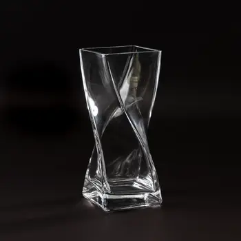 9" Clear Lead Free Crystal Twisted Helix Table Vase