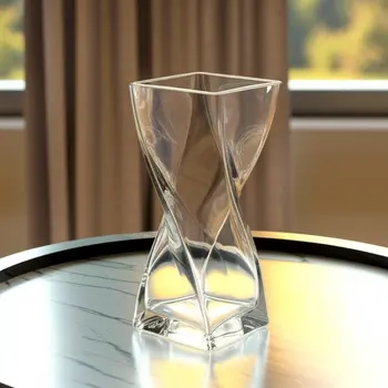 9" Clear Lead Free Crystal Twisted Helix Table Vase