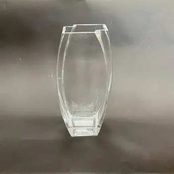 11" Clear Lead Free Crystal Asymmetrical Table Vase