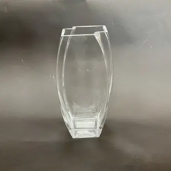 11" Clear Lead Free Crystal Asymmetrical Table Vase