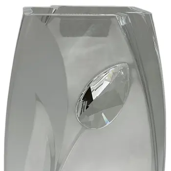 11" Clear And White Lead Free Crystal Table Vase With Crystals