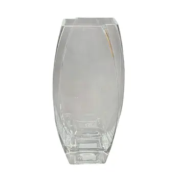 14" Clear Lead Free Asymmetrical Crystal Table Vase