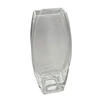 14" Clear Lead Free Asymmetrical Crystal Table Vase