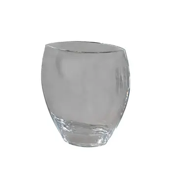 10" Clear Oval Lead Free Crystal Table Vase