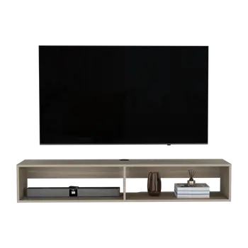 59" Beige Floating Mount TV Stand