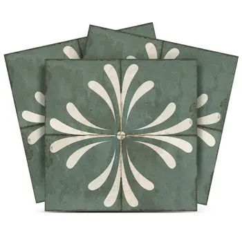 12" x 12" Gray Vinyl Arabesque Peel And Stick Removable Tiles
