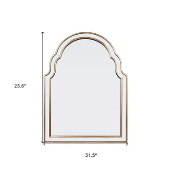 24" Gold Arch Metal Framed Accent Mirror
