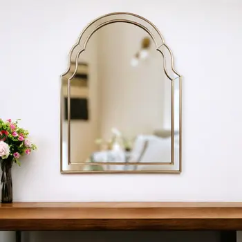 24" Gold Arch Metal Framed Accent Mirror