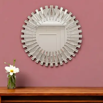 32" Silver Sunburst Unframed Accent Mirror