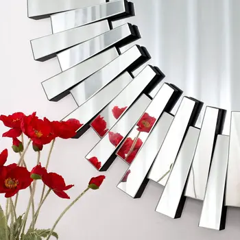 32" Silver Sunburst Unframed Accent Mirror