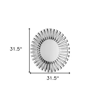 32" Silver Sunburst Unframed Accent Mirror