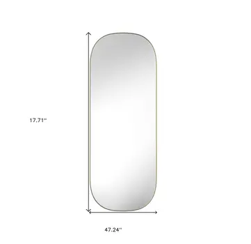 47" Gold Oval Framed Full Length Hanging Mirror