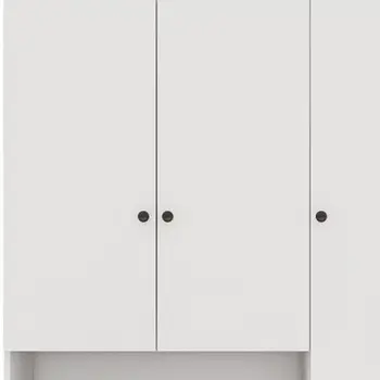 74" White Four Door Three Drawer Combo Dresser