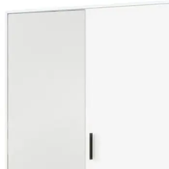 71" White Mirrored Two Door Two Drawer Combo Dresser