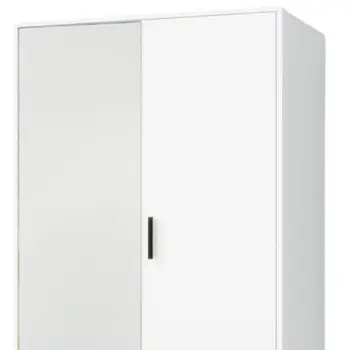 71" White Mirrored Two Door Two Drawer Combo Dresser