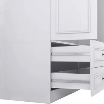 71" White Mirrored Four Door Two Drawer Combo Dresser