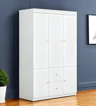 74" White Five Door Two Drawer Combo Dresser