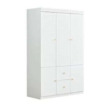 74" White Five Door Two Drawer Combo Dresser