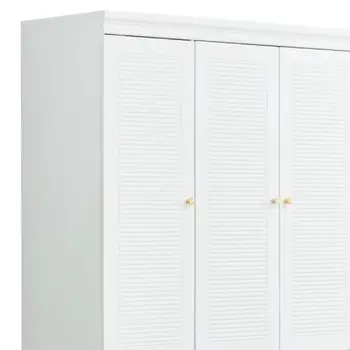 74" White Five Door Two Drawer Combo Dresser
