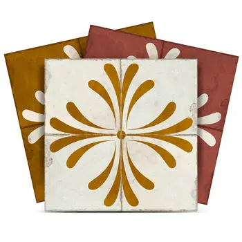 6" x 6" Brown Dark Goldenrod and Beige Angie Mosaic Peel and Stick Removable Tiles