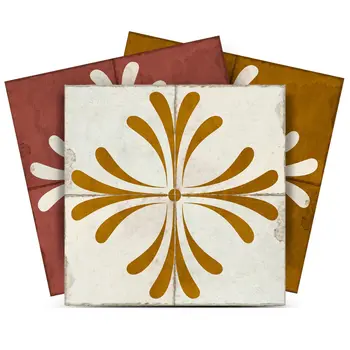 12" x 12" Brown Dark Goldenrod and Beige Angie Mosaic Peel and Stick Removable Tiles