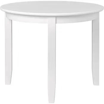 39" White Solid Wood Round Top Dining Table