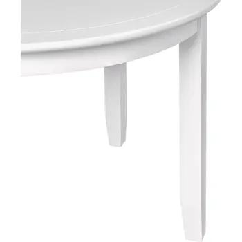 39" White Solid Wood Round Top Dining Table