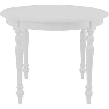 39" White Solid Wood Round Top Dining Table