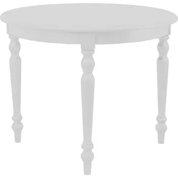 39" White Solid Wood Round Top Dining Table