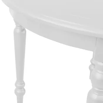 39" White Solid Wood Round Top Dining Table