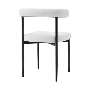 Set of Two Gray And Black Upholstered Polyester Open Back Dining Side Chairs