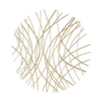30" X 30" Gold Metal Circle Abstract Hanging Dimensional Sculpture