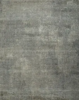 8' X 10' Gray Abstract Hand Knotted Area Rug