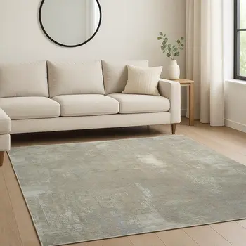 8' X 10' Blue Abstract Hand Knotted Area Rug