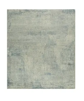 8' X 10' Blue Abstract Hand Knotted Area Rug