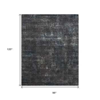 8' X 10' Blue Abstract Hand Knotted Area Rug