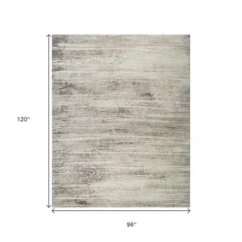 8' X 10' Brown Abstract Hand Knotted Area Rug