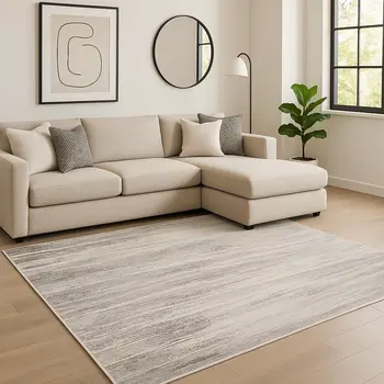 8' X 10' Brown Abstract Hand Knotted Area Rug
