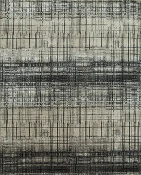8' X 10' Black Abstract Hand Knotted Area Rug