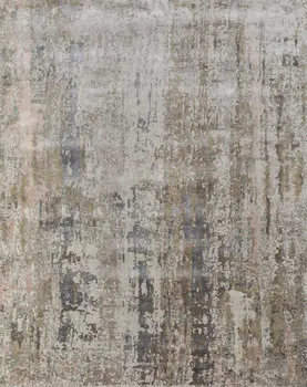 8' X 10' Blue Abstract Hand Knotted Area Rug