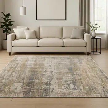 8' X 10' Blue Abstract Hand Knotted Area Rug