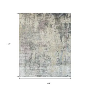 8' X 10' Blue Abstract Hand Knotted Area Rug