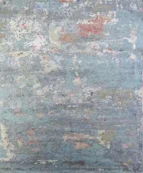 8' X 10' Blue Abstract Hand Knotted Area Rug