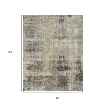 8' X 10' Brown Abstract Hand Knotted Area Rug
