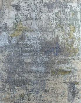 8' X 10' Blue Abstract Hand Knotted Area Rug