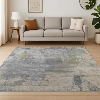 8' X 10' Blue Abstract Hand Knotted Area Rug
